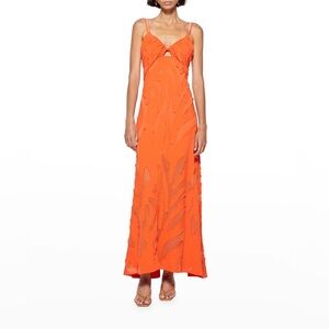 JONATHAN SIMKHAI - KATIE TEXTURED SLIP DRESS - Orange - Size 0